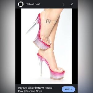 Elegant Pink and Silver High Heels